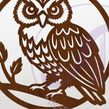 Intra απο ξύλο plywood 3mm-4mm πάχος – Πινακίδα τοίχου κουκουβάγιας, αρχείο. Διάνυσμα σημάδι Δίασταση  40x30 cm INTRAFABR-121159923 - Image 1