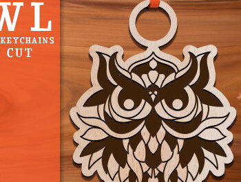 Intra απο ξύλο plywood 3mm-4mm πάχος – Κουκουβάγια Ξύλινα Μπρελόκ Πακέτο κοπής με λέιζερ Δίασταση  5x5 cm INTRAFABR-98651802 - Image 4