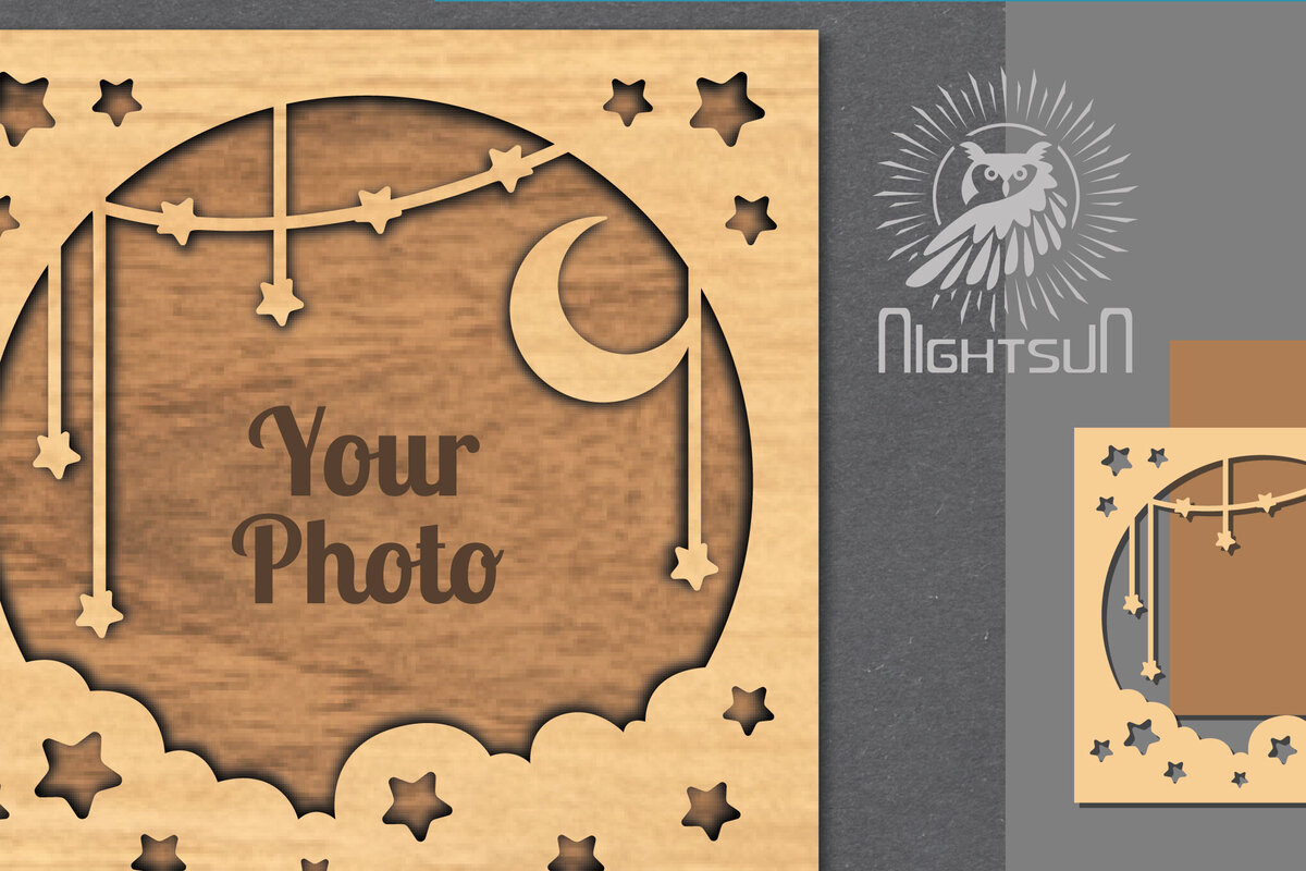 Intra απο ξύλο plywood 3mm-4mm πάχος – Κορνίζα φωτογραφιών κοπής με λέιζερ του εξωτερικού διαστήματος 1 Δίασταση  20x20 cm INTRAFABR-112991524