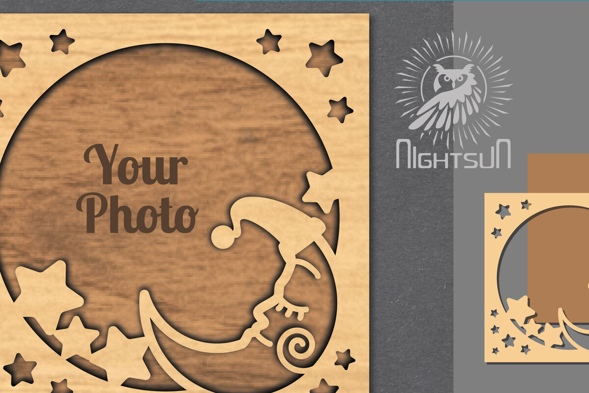 Intra απο ξύλο plywood 3mm-4mm πάχος – Κορνίζα φωτογραφιών κοπής με λέιζερ του εξωτερικού διαστήματος 3 Δίασταση  20x20 cm INTRAFABR-112991566