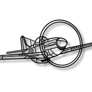 Intra απο ξύλο plywood 3mm-4mm πάχος – P-51 Mustang Silhouette Δίασταση 20x20 cm INTRAFABR-117000365