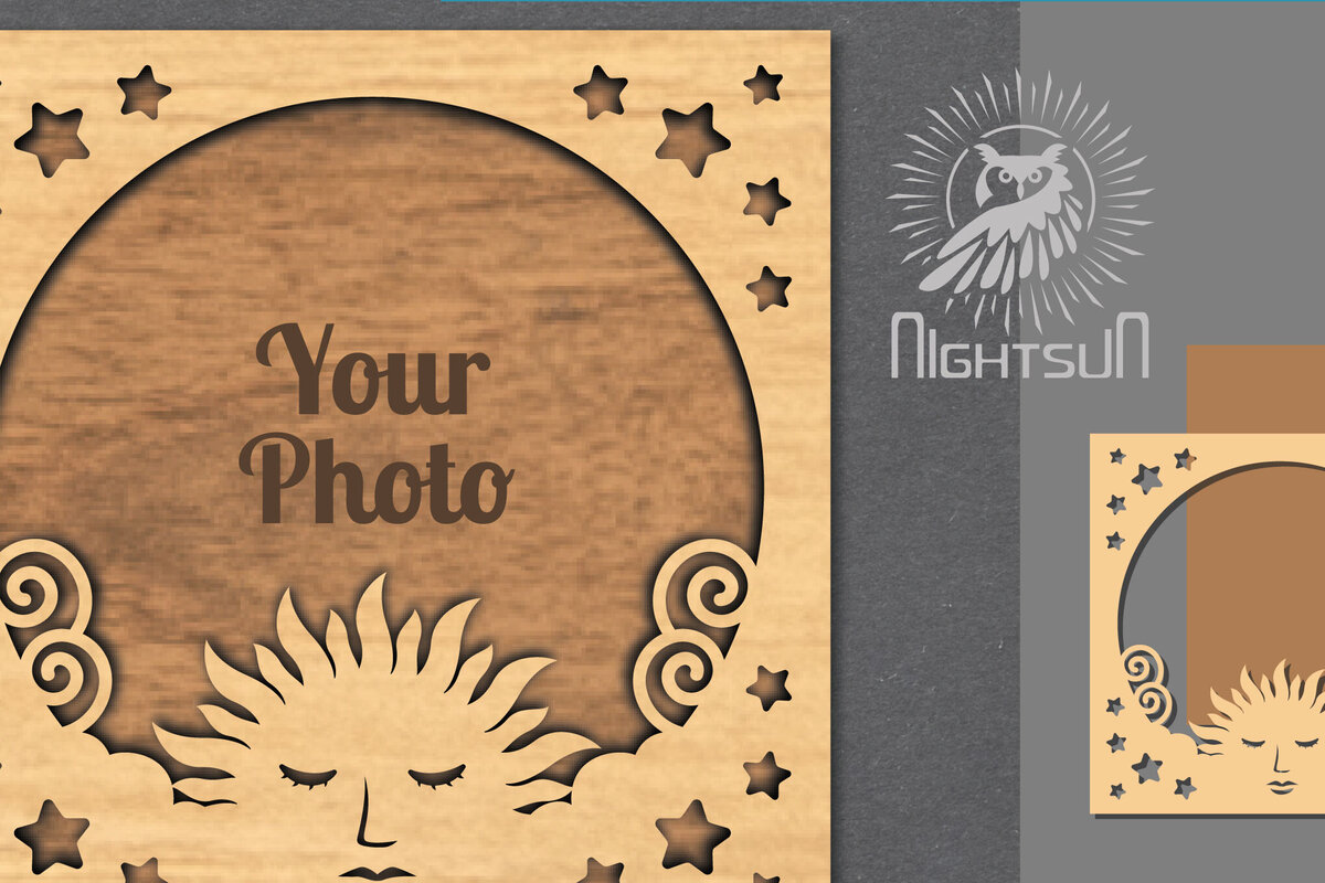 Intra απο ξύλο plywood 3mm-4mm πάχος – Κορνίζα φωτογραφιών κοπής με λέιζερ του εξωτερικού διαστήματος 4 Δίασταση  20x20 cm INTRAFABR-112991590