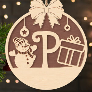 Intra απο ξύλο plywood 3mm-4mm πάχος – P Αρχικό Χριστουγεννιάτικο Στολίδι Δίασταση 20x20 cm INTRAFABR-107430196