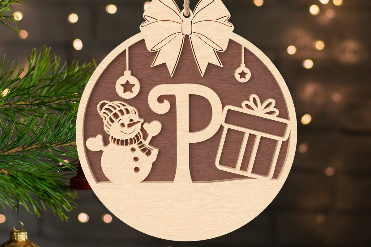 Intra απο ξύλο plywood 3mm-4mm πάχος – P Αρχικό Χριστουγεννιάτικο Στολίδι Δίασταση  20x20 cm INTRAFABR-107430196