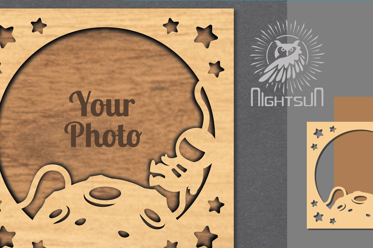 Intra απο ξύλο plywood 3mm-4mm πάχος – Κορνίζα φωτογραφιών κοπής με λέιζερ του εξωτερικού διαστήματος 6 Δίασταση  20x20 cm INTRAFABR-112991648