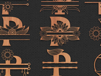 Intra απο ξύλο plywood 3mm-4mm πάχος – Κοπή με λέιζερ μονόγραμμα γραμμάτων αλφάβητου Δίασταση 20x20 cm INTRAFABR-56032579 - Image 1