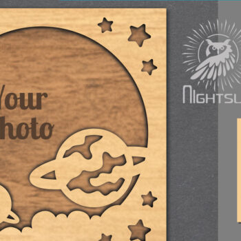 Intra απο ξύλο plywood 3mm-4mm πάχος – Κορνίζα φωτογραφιών με λέιζερ του εξωτερικού διαστήματος 9 Δίασταση  20x20 cm INTRAFABR-112991720 - Image 1