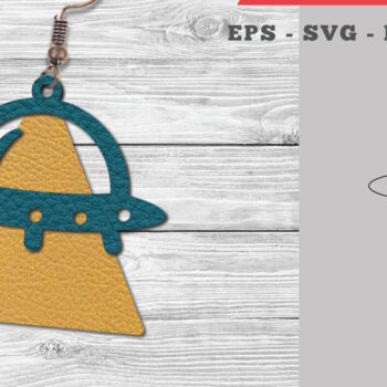 Intra απο ξύλο plywood 3mm-4mm πάχος –  Δερμάτινο Σκουλαρίκι Outer Space 02 Δίασταση  5x5 cm INTRAFABR-106334247 - Image 1