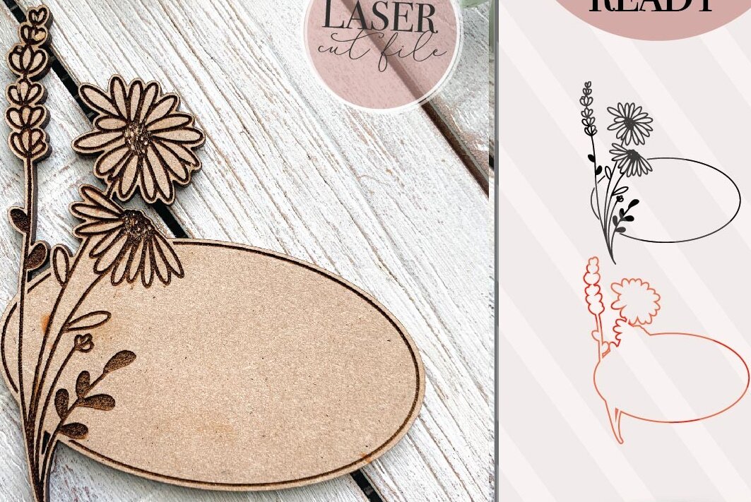 Intra απο ξύλο plywood 3mm-4mm πάχος – Οβάλ λουλουδάτο σημάδι Δίασταση  20x20 cm INTRAFABR-70925463