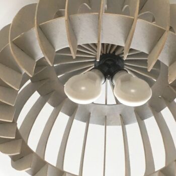 Intra απο ξύλο plywood 3mm-4mm πάχος – Οβάλ UFO Αμπαζούρ με λέιζερ Δίασταση  20x20 cm INTRAFABR-36870909 - Image 2