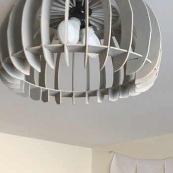 Intra απο ξύλο plywood 3mm-4mm πάχος – Οβάλ UFO Αμπαζούρ με λέιζερ Δίασταση  20x20 cm INTRAFABR-36870909 - Image 3