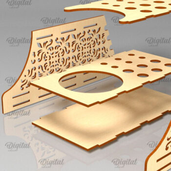 Intra απο ξύλο plywood 3mm-4mm πάχος – Δέσμη κοπής με λέιζερ βάσεις πινέλων Δίασταση 20x20 cm INTRAFABR-98202635 - Image 3