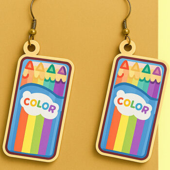 Intra απο ξύλο plywood 3mm-4mm πάχος – Σκουλαρίκια Paint Palette Δίασταση  5x5 cm INTRAFABR-124974631 - Image 1