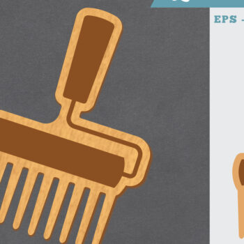 Intra απο ξύλο plywood 3mm-4mm πάχος – Χτένα κοπής με λέιζερ σε ρολό βαφής Δίασταση  20x20 cm INTRAFABR-105417725 - Image 1