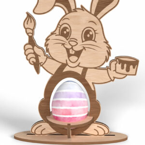 Intra απο ξύλο plywood 3mm-4mm πάχος – Κουνελάκι ζωγράφου Πασχαλινή αυγοθήκη Δίασταση  20x20 cm INTRAFABR-116998547