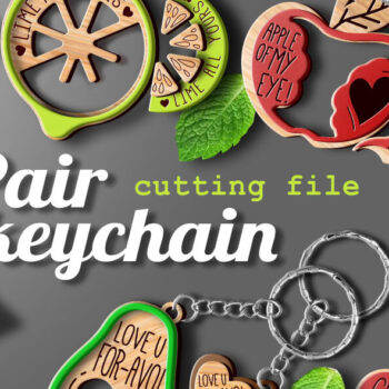 Intra απο ξύλο plywood 3mm-4mm πάχος – Ζευγάρι μπρελόκ φρούτων | Αστεία φρούτα Δίασταση  5x5 cm INTRAFABR-68200898 - Image 1