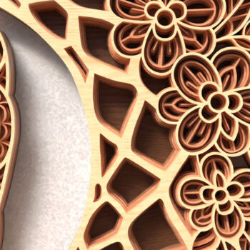 Intra απο ξύλο plywood 3mm-4mm πάχος – Owl Dreamcatcher 3D Layered Δίασταση  20x20 cm INTRAFABR-120643359 - Image 6