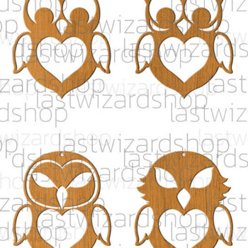 Intra απο ξύλο plywood 3mm-4mm πάχος – Σκουλαρίκια κουκουβάγιας, Σκουλαρίκια ζώων Δίασταση  5x5 cm INTRAFABR-25328556 - Image 1