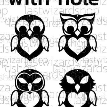 Intra απο ξύλο plywood 3mm-4mm πάχος – Σκουλαρίκια κουκουβάγιας, Σκουλαρίκια ζώων Δίασταση  5x5 cm INTRAFABR-25328556 - Image 2