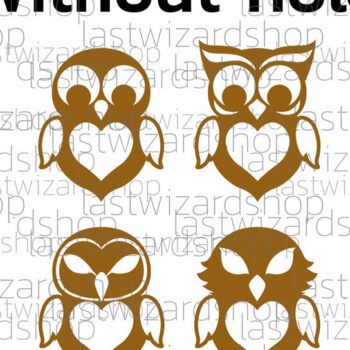 Intra απο ξύλο plywood 3mm-4mm πάχος – Σκουλαρίκια κουκουβάγιας, Σκουλαρίκια ζώων Δίασταση  5x5 cm INTRAFABR-25328556 - Image 3