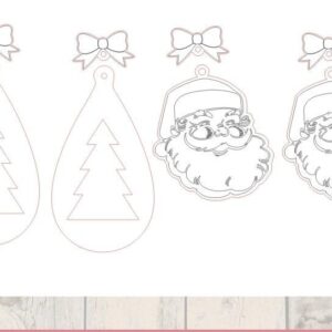 Intra απο ξύλο plywood 3mm-4mm πάχος – Ζευγάρι Χριστουγεννιάτικα Σκουλαρίκια Δίασταση  5x5 cm INTRAFABR-11200703