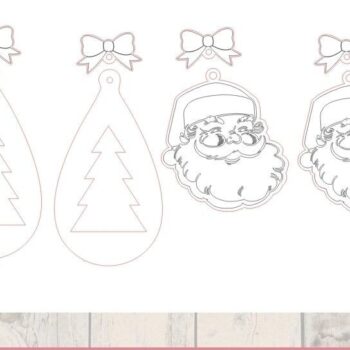 Intra απο ξύλο plywood 3mm-4mm πάχος – Ζευγάρι Χριστουγεννιάτικα Σκουλαρίκια Δίασταση  5x5 cm INTRAFABR-11200703 - Image 1