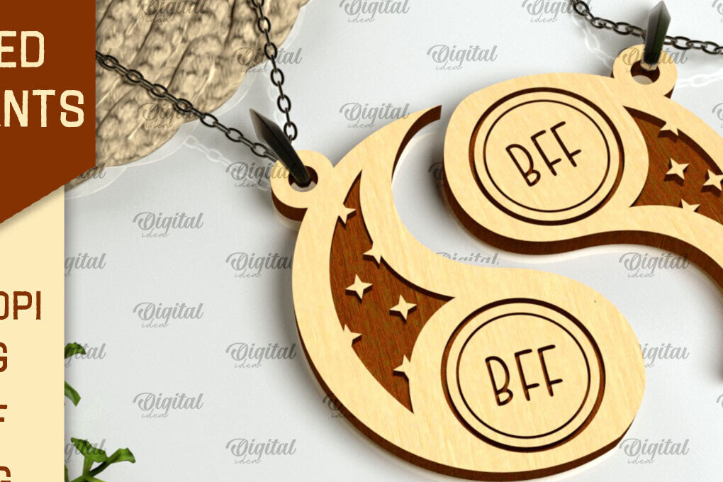 Intra απο ξύλο plywood 3mm-4mm πάχος – Ζευγάρι κρεμαστό κόψιμο με λέιζερ. Ξύλινο μενταγιόν Δίασταση  20x20 cm INTRAFABR-98654518