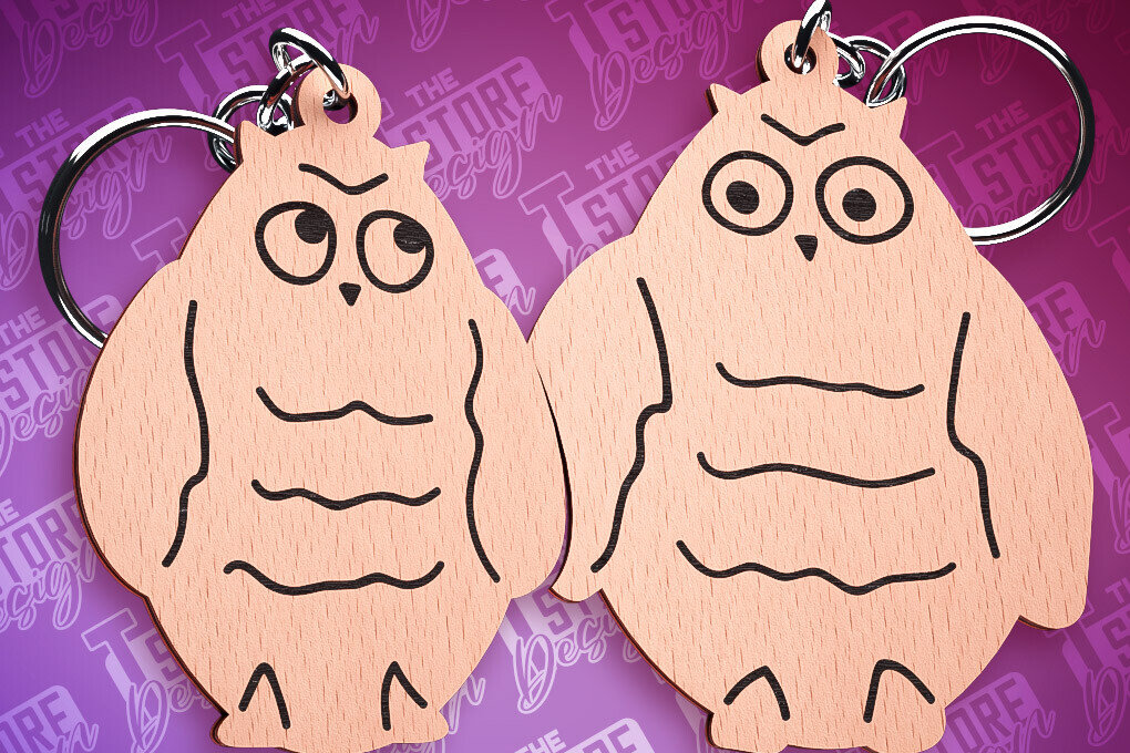 Intra απο ξύλο plywood 3mm-4mm πάχος – Κουκουβάγια Family Puzzle Μπρελόκ | Αρχεία CNC Δίασταση  5x5 cm INTRAFABR-87306117