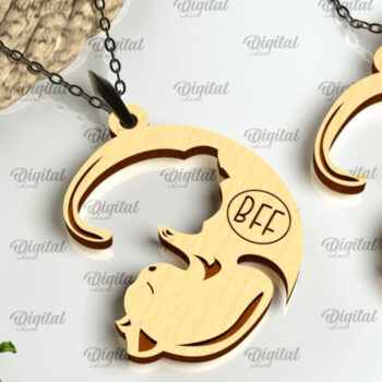 Intra απο ξύλο plywood 3mm-4mm πάχος – Ζευγάρι κρεμαστό κόψιμο με λέιζερ. Ξύλινο μενταγιόν Δίασταση  20x20 cm INTRAFABR-98654464 - Image 1