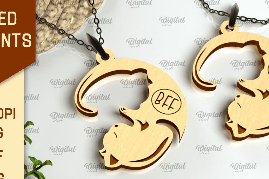 Intra απο ξύλο plywood 3mm-4mm πάχος – Ζευγάρι κρεμαστό κόψιμο με λέιζερ. Ξύλινο μενταγιόν Δίασταση  20x20 cm INTRAFABR-98654464