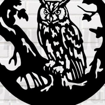 Intra απο ξύλο plywood 3mm-4mm πάχος – Κουκουβάγια στο δέντρο Αποκοπή αρχείου λέιζερ Δίασταση 20x20 cm INTRAFABR-115349650 - Image 1