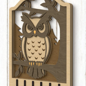 Intra απο ξύλο plywood 3mm-4mm πάχος – κοπής με λέιζερ θήκη κλειδιού κουκουβάγιας Δίασταση 20x20 cm INTRAFABR-112379887