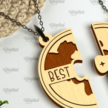 Intra απο ξύλο plywood 3mm-4mm πάχος – Ζευγάρι κρεμαστό κόψιμο με λέιζερ. Ξύλινο μενταγιόν Δίασταση 20x20 cm INTRAFABR-98654500 - Image 1