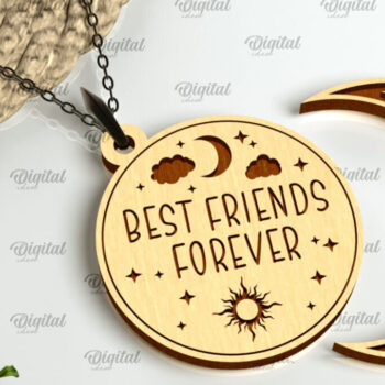 Intra απο ξύλο plywood 3mm-4mm πάχος – Ζευγάρι κρεμαστό κόψιμο με λέιζερ. Ξύλινο μενταγιόν Δίασταση  20x20 cm INTRAFABR-98654393 - Image 1