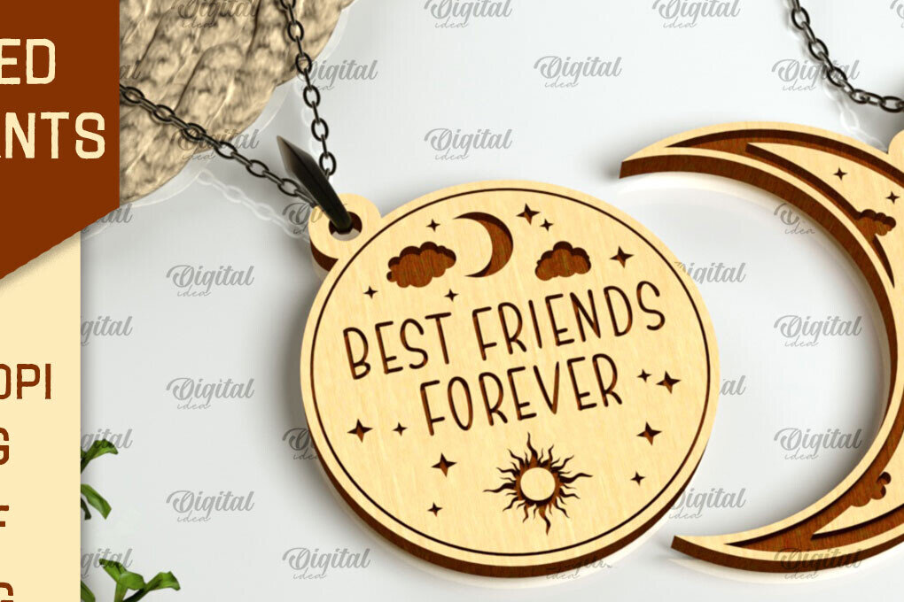 Intra απο ξύλο plywood 3mm-4mm πάχος – Ζευγάρι κρεμαστό κόψιμο με λέιζερ. Ξύλινο μενταγιόν Δίασταση  20x20 cm INTRAFABR-98654393