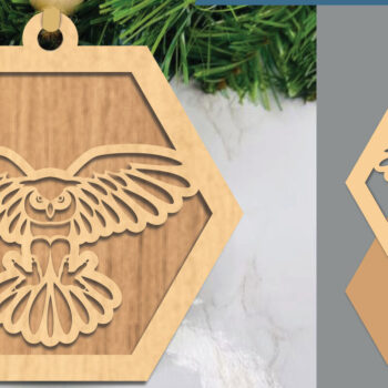 Intra απο ξύλο plywood 3mm-4mm πάχος – Στολίδι με κομμένα λέιζερ κουκουβάγιας Δίασταση  20x20 cm INTRAFABR-105419472 - Image 1