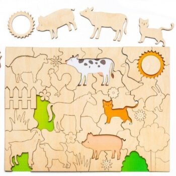 Intra απο ξύλο plywood 3mm-4mm πάχος - Ξύλινο παζλ με ζώα Δίασταση 30x30 cm Intraeaxys-078p89jo - Image 1