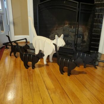 Intra απο ξύλο plywood 3mm-4mm πάχος - Γάτα 3D Ξύλινο παζλ Δίασταση 30x30 cm Intraeaxys-0788dym7 - Image 1