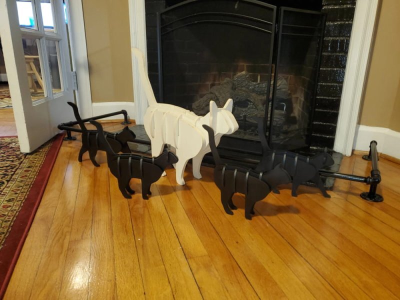 Intra απο ξύλο plywood 3mm-4mm πάχος - Γάτα 3D Ξύλινο παζλ Δίασταση 30x30 cm Intraeaxys-0788dym7