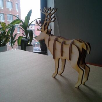 Intra απο ξύλο plywood 3mm-4mm πάχος - Τάρανδος 3D παζλ Δίασταση 30x30 cm Intraeaxys-qom65mp1 - Image 4