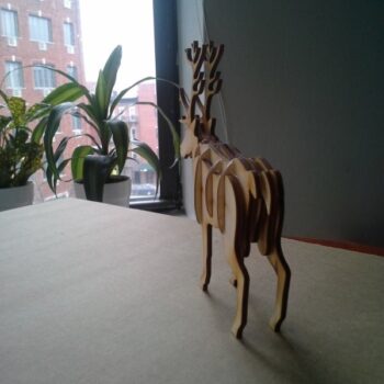 Intra απο ξύλο plywood 3mm-4mm πάχος - Τάρανδος 3D παζλ Δίασταση 30x30 cm Intraeaxys-qom65mp1 - Image 5