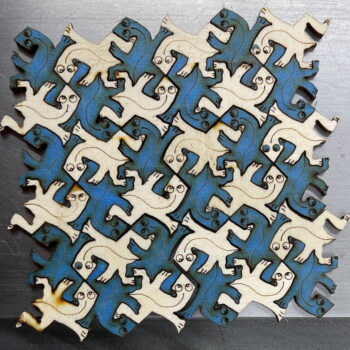 Intra απο ξύλο plywood 3mm-4mm πάχος - Escher Lizards Δίασταση 30x30 cm Intraeaxys-m1d63ze7 - Image 1