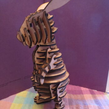 Intra απο ξύλο plywood 3mm-4mm πάχος - Κουνέλι τρισδιάστατο παζλ Δίασταση 30x30 cm Intraeaxys-qommxq4o - Image 1