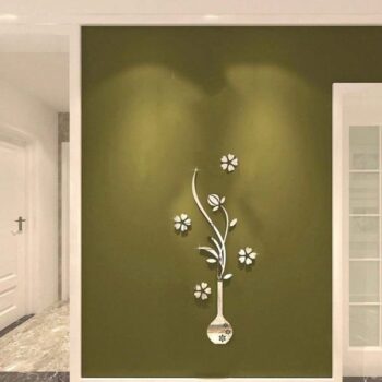 Intra απο ξύλο plywood 3mm-4mm πάχος - Ακρυλικό τρισδιάστατο αυτοκόλλητο τοίχου βάζο λουλουδιών Δίασταση 20x20 cm Intraeaxys-m1dgdel1 - Image 3