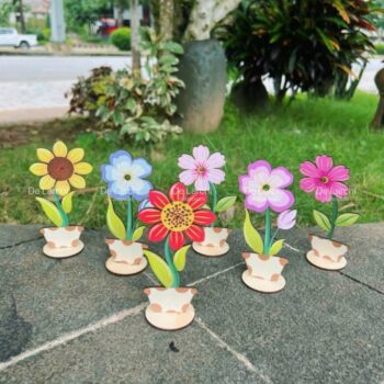 Intra απο ξύλο plywood 3mm-4mm πάχος - 3D ξύλινα λουλούδια Ανοιξιάτικες χειροτεχνίες για ζωγραφική για παιδιά Δίασταση 30x30 cm Intraeaxys-pokwm43o - Image 1