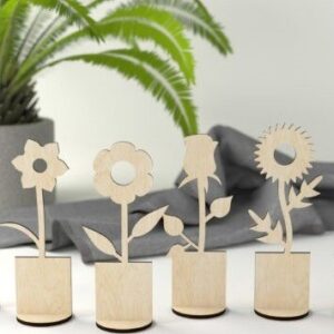 Intra απο ξύλο plywood 3mm-4mm πάχος - Ξύλινα Λουλούδια Φυτά Δίασταση 30x30 cm Intraeaxys-joedy661