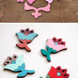 Intra απο ξύλο plywood 3mm-4mm πάχος - Ξύλινο ντεκόρ λουλουδιών Δίασταση 30x30 cm Intraeaxys-eo4q9897