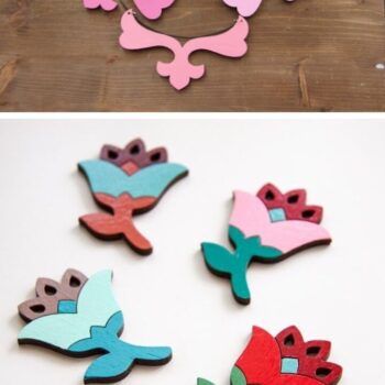 Intra απο ξύλο plywood 3mm-4mm πάχος - Ξύλινο ντεκόρ λουλουδιών Δίασταση 30x30 cm Intraeaxys-eo4q9897 - Image 1