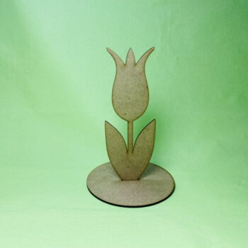 Intra απο ξύλο plywood 3mm-4mm πάχος - Ξύλινη τουλίπα σε βάση 3mm Δίασταση 30x30 cm Intraeaxys-075yedpo - Image 1