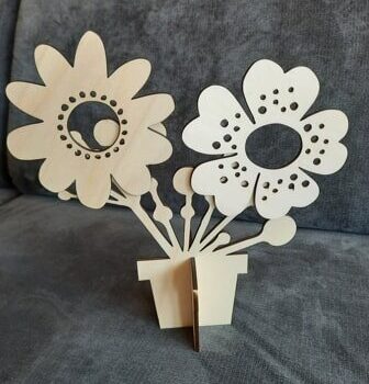 Intra απο ξύλο plywood 3mm-4mm πάχος - Διακόσμηση τραπεζιού με λουλούδια Δίασταση 30x30 cm Intraeaxys-joedjjd1 - Image 1